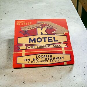 Vintage Matchbook Cover Swift Current  Saskatchewan Alaska K Motel Best Western